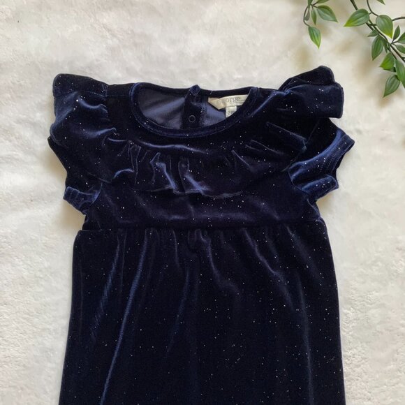 George Baby Toddler Velvet 1-Piece Romper 12-18M | Navy Sparkle Special EUC - Picture 2 of 16